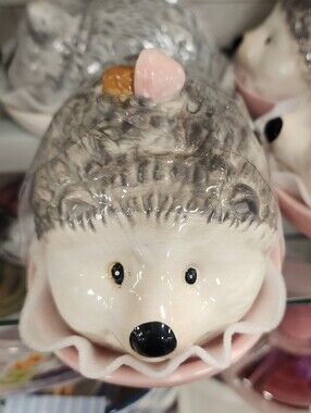 Potters Studio Adorable Hedgehog with Mushroom Butter Dish